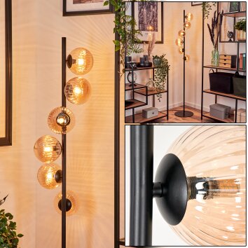 Remaisnil Lámpara de Pie - Cristal 12 cm Colores ámbar, 6 luces