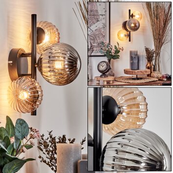 Chehalis Aplique - Szkło 10 cm, 12 cm Colores ámbar, Ahumado, 3 luces Chehalis Aplique - Szkło 10 cm, 12 cm Colores ámbar, Ahumado, 3 luces