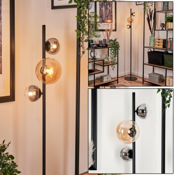 Remaisnil Lámpara de Pie - Cristal 10 cm, 15 cm Colores ámbar, Ahumado, 3 luces