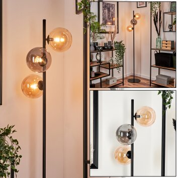 Remaisnil Lámpara de Pie - Cristal 15 cm Colores ámbar, Ahumado, 3 luces