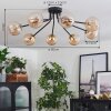 Chehalis Lámpara de Techo - Szkło 12 cm dorado, Negro, 8 luces