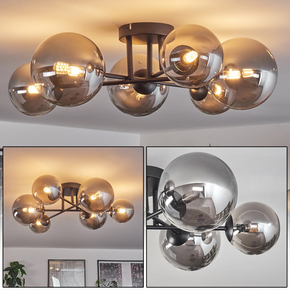 Chehalis Lámpara de Techo - Szkło 12 cm, 15 cm Ahumado, 6 luces main product photo