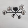 Chehalis Lámpara de Techo - Szkło 10 cm Ahumado, 6 luces