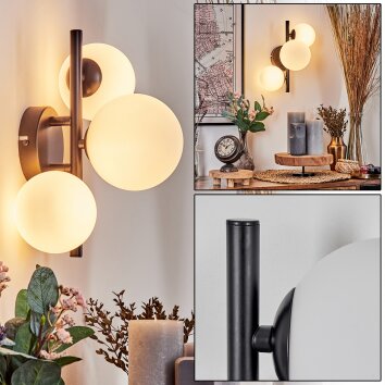 Chehalis Aplique - Cristal 10 cm, 12 cm Blanca, 3 luces