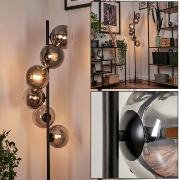 Remaisnil Lámpara de Pie - Cristal 15 cm Transparente, Ahumado, 6 luces