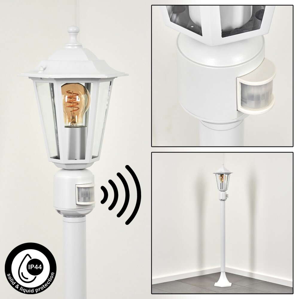Loria Poste de Jardín Blanca, 1 luz, Sensor de movimiento main product photo