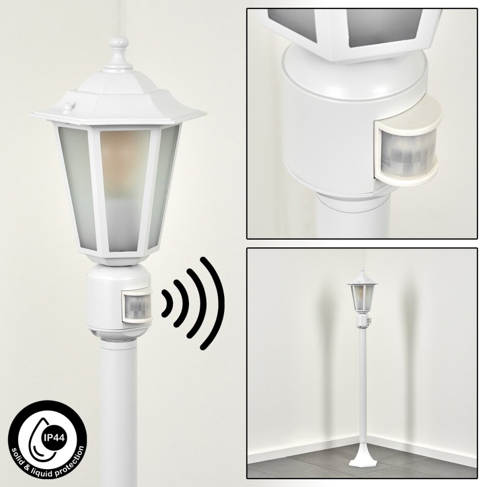 Loria Poste de Jardín Blanca, 1 luz, Sensor de movimiento main product photo