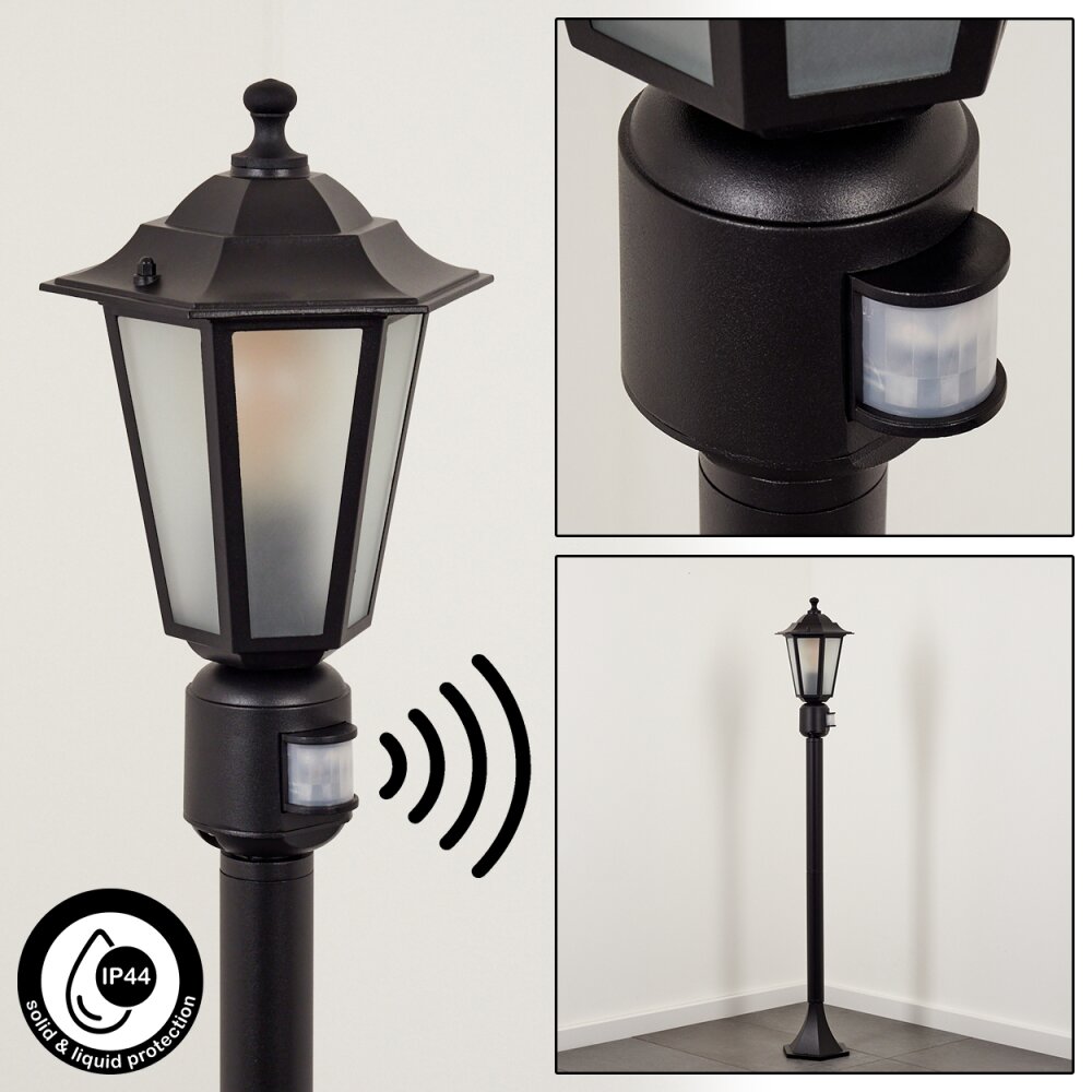 Loria Poste de Jardín Negro, 1 luz, Sensor de movimiento main product photo