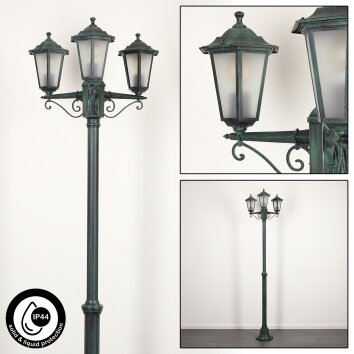 Loria Candelabro Verde, Negro, 3 luces