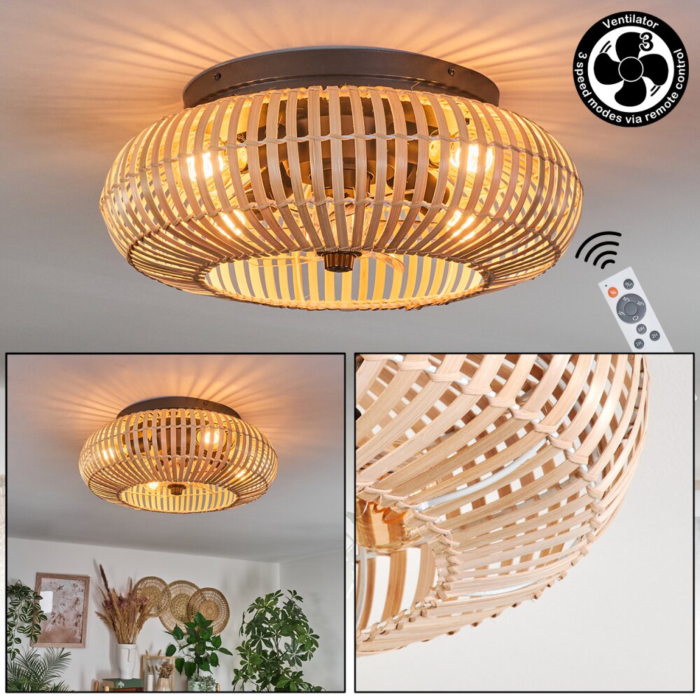Mulstrand Lámpara de Techo 50 cm Negro, 4 luces, Mando a distancia main product photo