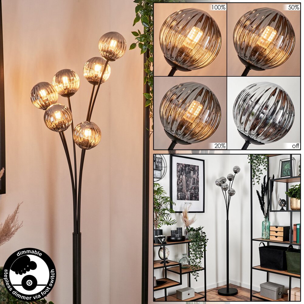 Bernado Lámpara de Pie - Szkło 10 cm Ahumado, 6 luces main product photo