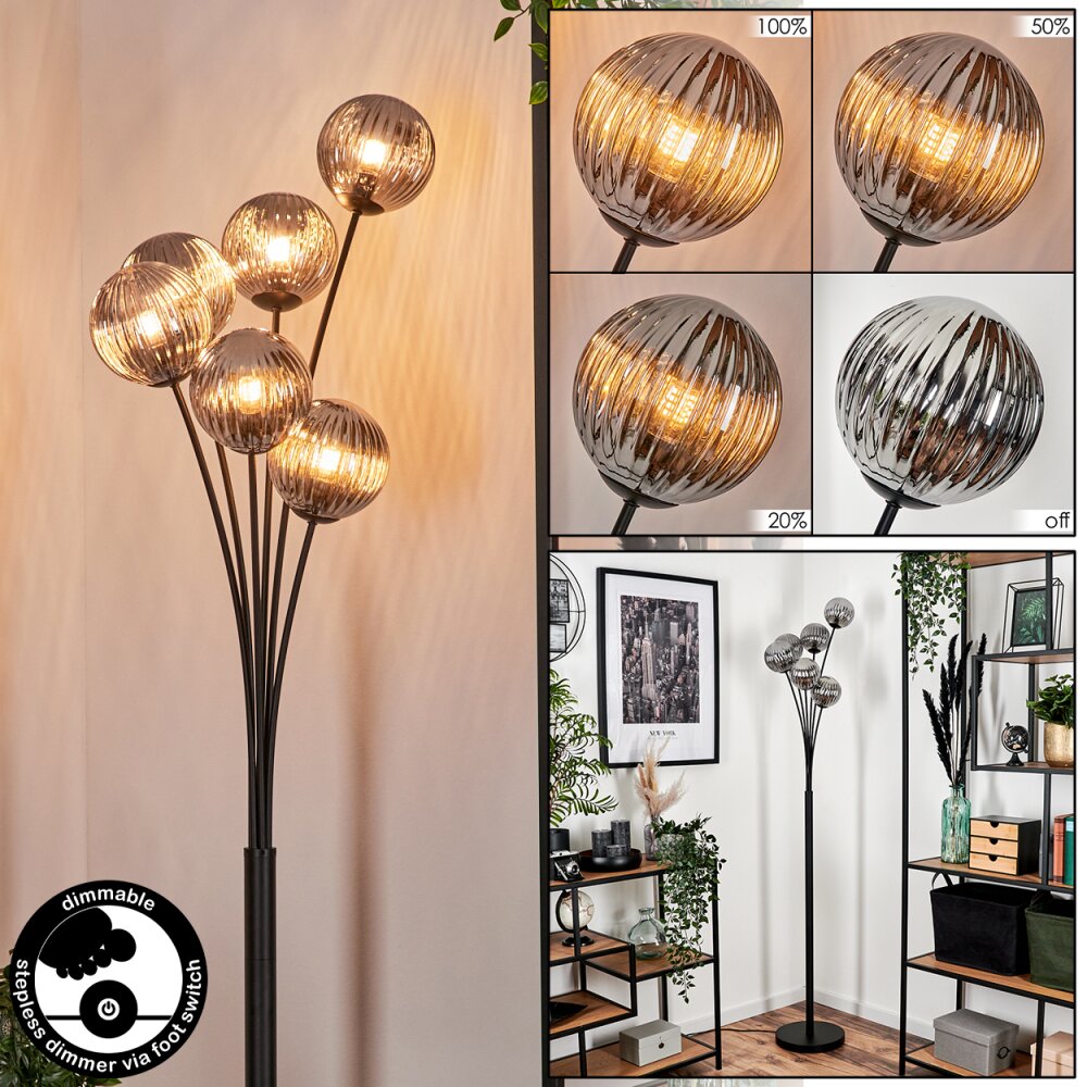 Bernado Lámpara de Pie - Szkło 12 cm Ahumado, 6 luces main product photo