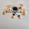 Chehalis Lámpara de Techo - Szkło 12 cm, 15 cm Colores ámbar, Transparente, 6 luces