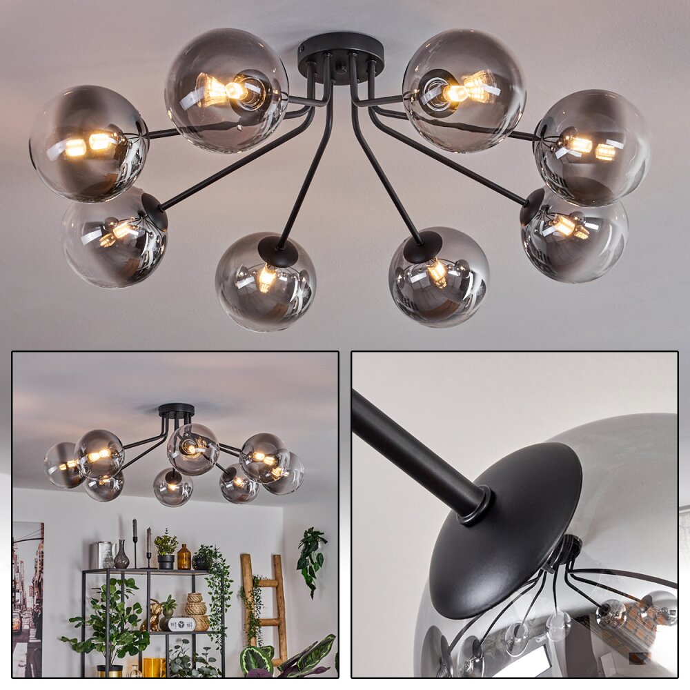 Chehalis Lámpara de Techo - Szkło 15 cm Negro, 8 luces main product photo