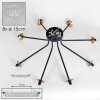 Chehalis Lámpara de Techo - Cristal 15 cm dorado, Negro, 8 luces