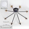 Chehalis Lámpara de Techo - Szkło 15 cm dorado, Negro, 8 luces