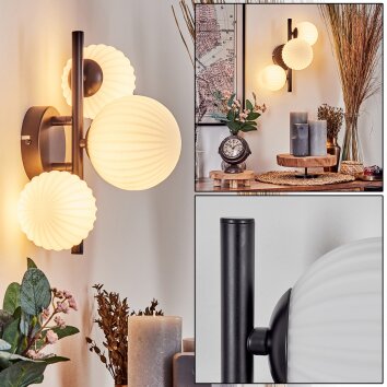 Chehalis Aplique - Cristal 10 cm, 12 cm Blanca, 3 luces