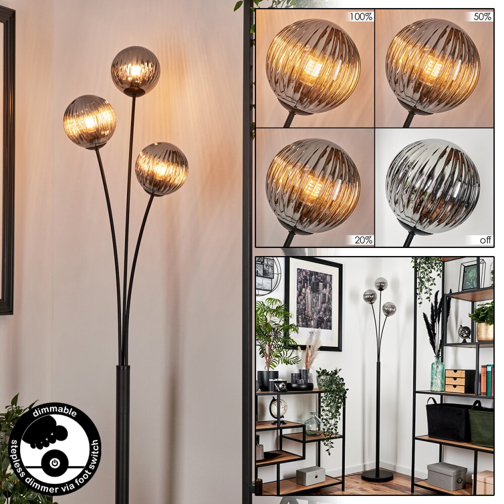 Bernado Lámpara de Pie - Szkło 12 cm Ahumado, 3 luces main product photo