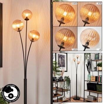 Bernado Lámpara de Pie - Cristal 12 cm Colores ámbar, 3 luces