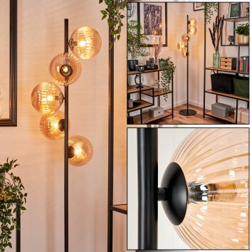 Remaisnil Lámpara de Pie - Cristal 15 cm Colores ámbar, 5 luces