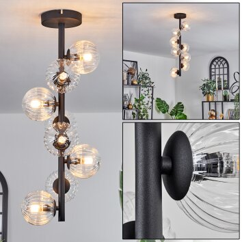 Chehalis Lámpara de Techo - Cristal 10 cm Transparente, 8 luces