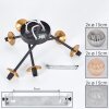 Chehalis Lámpara de Techo - Cristal 15 cm dorado, Negro, 6 luces