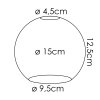 Pantalla de lámpara de cristal Koyoto Recambio de cristal 15 cm dorado, Transparente