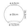 Pantalla de lámpara de cristal Koyoto Recambio de cristal 30 cm dorado, Transparente