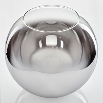 Pantalla de lámpara de cristal Koyoto Recambio de cristal 30 cm Cromo, Transparente, Ahumado