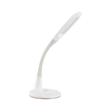 EGLO TRUNCA Lámpara de Mesa LED Blanca, 1 luz, Mando a distancia