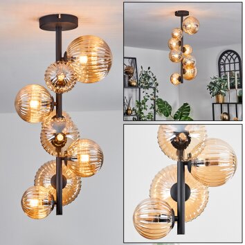 Chehalis Lámpara de Techo - Szkło 10 cm, 12 cm, 15 cm Colores ámbar, 8 luces