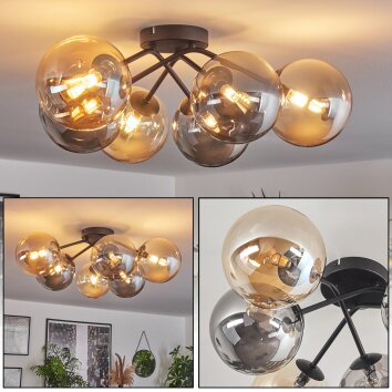 Chehalis Lámpara de Techo - Cristal 15 cm Colores ámbar, Ahumado, 6 luces
