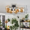 Chehalis Lámpara de Techo - Cristal 15 cm Colores ámbar, 6 luces