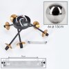 Chehalis Lámpara de Techo - Cristal 15 cm dorado, Negro, 6 luces
