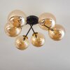Chehalis Lámpara de Techo - Szkło 15 cm dorado, Negro, 6 luces