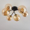 Chehalis Lámpara de Techo - Cristal 12 cm, 15 cm dorado, Negro, 6 luces
