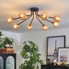 Chehalis Lámpara de Techo - Szkło 10 cm dorado, Negro, 8 luces