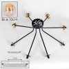 Chehalis Lámpara de Techo - Szkło 10 cm dorado, Negro, 8 luces