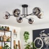 Koyoto Lámpara de Techo - Cristal 15 cm Cromo, Transparente, 6 luces