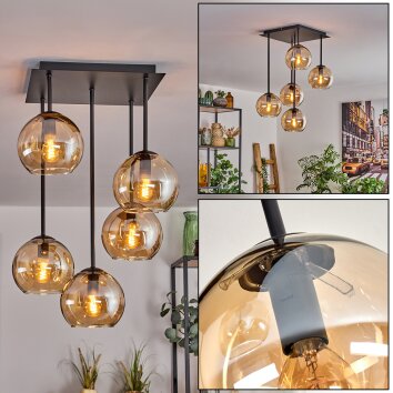 Koyoto Lámpara de Techo - Cristal 15 cm Colores ámbar, 5 luces
