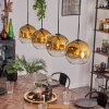 Ripoll Lámpara Colgante - Cristal 25 cm dorado, Transparente, 4 luces