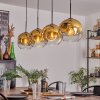 Ripoll Lámpara Colgante - Cristal 25 cm dorado, Transparente, 4 luces