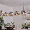 Ripoll Lámpara Colgante - Szkło 25 cm Cromo, Transparente, 4 luces