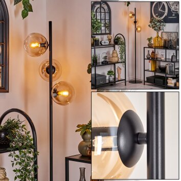 Gastor Lámpara de Pie - Cristal 15 cm Colores ámbar, Transparente, 3 luces