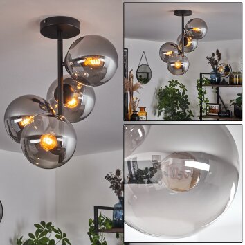 Gastor Lámpara de Techo - Cristal 15 cm Ahumado, 4 luces