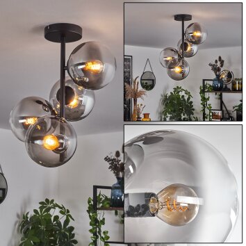 Gastor Lámpara de Techo - Szkło 15 cm Transparente, Ahumado, 4 luces