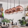 Koyoto Lámpara Colgante - Cristal 30 cm Transparente, Color cobre, 4 luces
