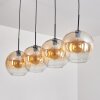 Koyoto Lámpara Colgante - Szkło 30 cm Colores ámbar, Transparente, 4 luces