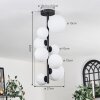 Chehalis Lámpara de Techo - Cristal 10 cm, 12 cm, 15 cm Blanca, 8 luces