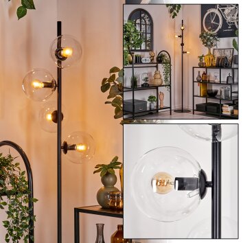 Gastor Lámpara de Pie - Cristal 15 cm Transparente, 4 luces